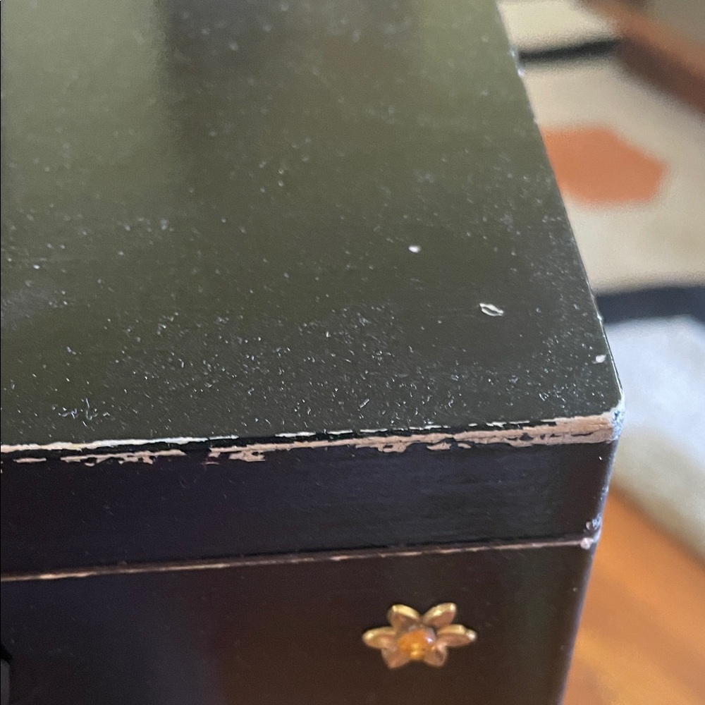 RARE Collins of Texas Wood Black Handheld Snowflake Embell Bag with Original Box - Picture 6 of 16